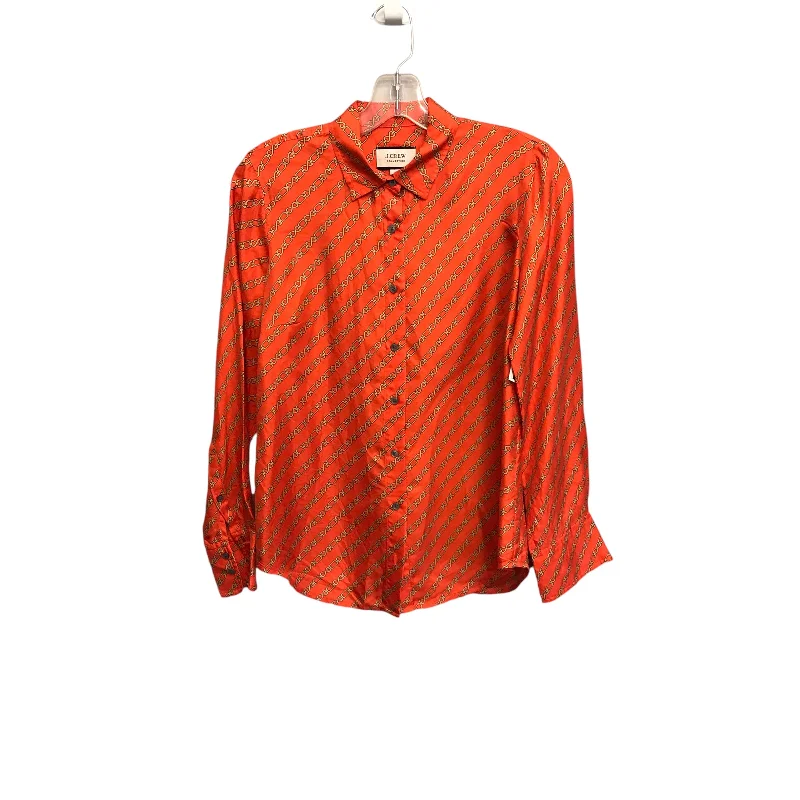 Top Ls By J. Crew In Orange, Size:Xs Modern Men's Geometric