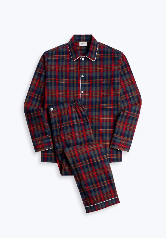 Henry Pajama Set in Berry Plaid Flannel Artistic Men's Avant