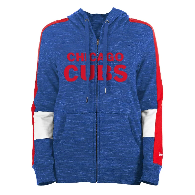 Chicago Cubs Women's Two Side Full-Zip Hooded Sweatshirt British Gentleman Style