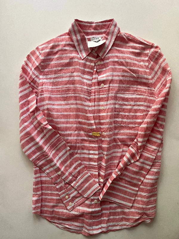 Top Long Sleeve By J Crew O In Striped, Size: S Beach