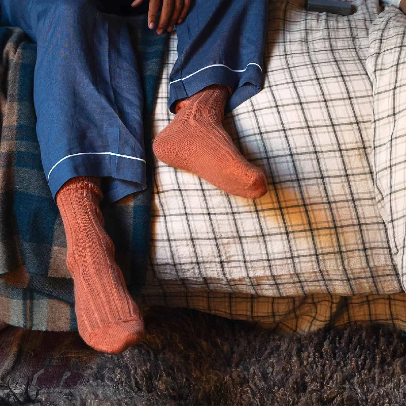 Burnt Orange Alpaca Bed Socks Beach