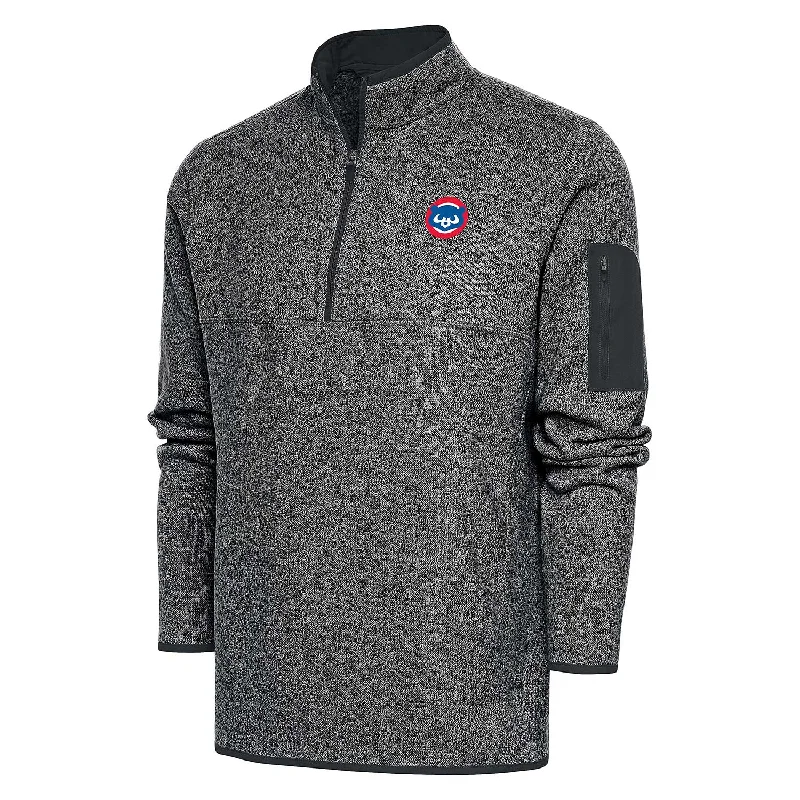 Chicago Cubs Grey 1984 Fortune 1/4-Zip Jacket Artistic Men's Avant