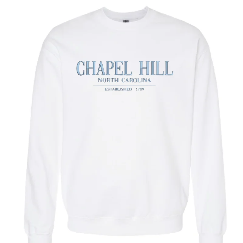 White Chapel Hill Embroidered Chill Crewneck Modern Men's Geometric