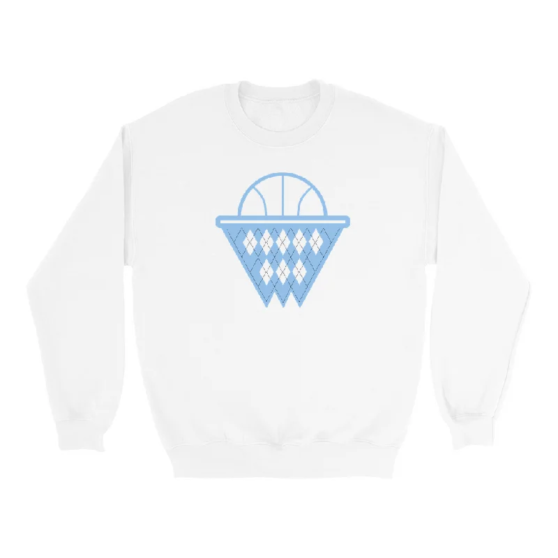 Carolina Blue and White Argyle Basketball Adult Sweatshirt Adventure