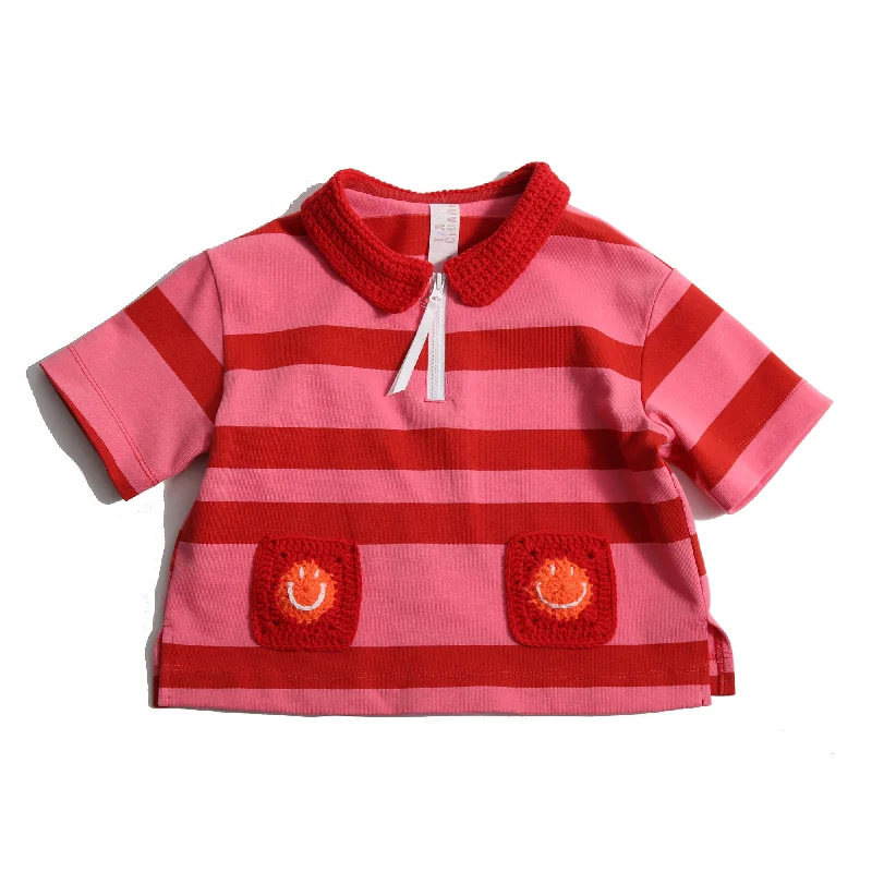 JTP62S-NIKOS SMILEY POCKET POLO-CINNABAR MIX Sporty Men's Athleisure 