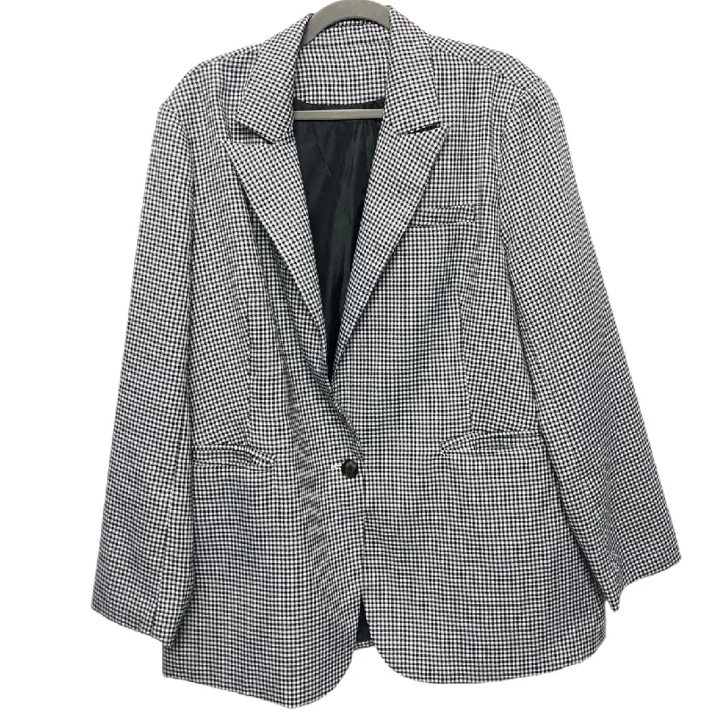 Blazer By Clothes Mentor In Black & White, Size: 2x Stylish Men's Neon