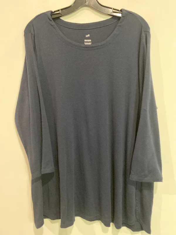 Top 3/4 Sleeve By J. Jill In Navy, Size: Xl Traditional Men's Country