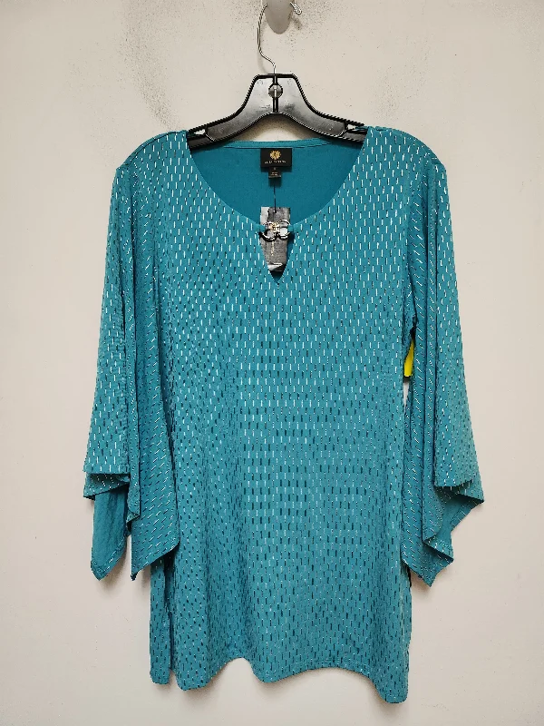 Top Long Sleeve By Jm Collections In Teal, Size: S Elegant Men's Cashmere