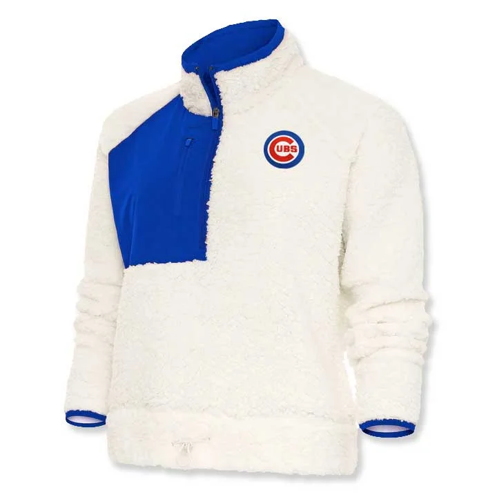 Chicago Cubs Women's Fusion 1/2-Zip Sherpa Sweatshirt Elegant Men's Cashmere