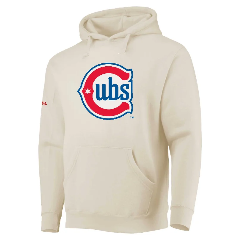 Chicago Cubs Blues Alternate Logo Stitches Sand Hooded Sweatshirt Streetwear Style