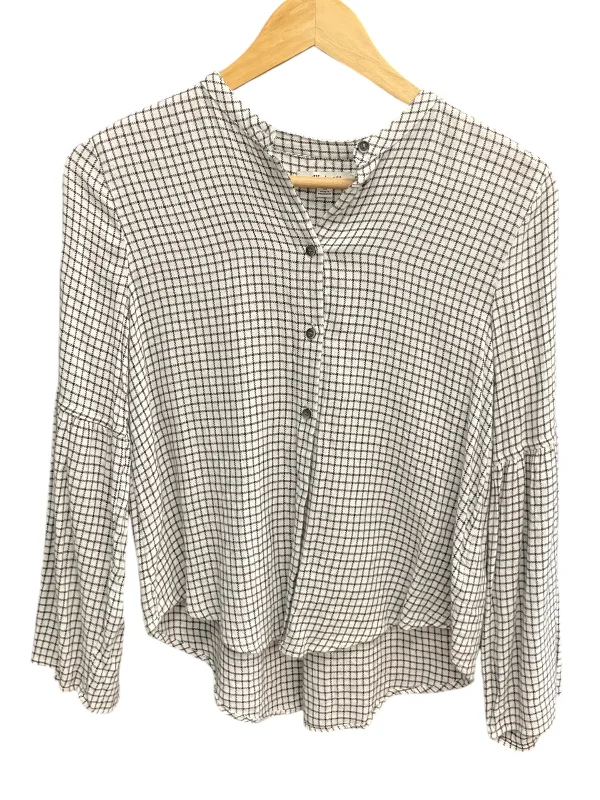 Top Long Sleeve By Madewell In Squares, Size: Xs Edgy Men's Punk