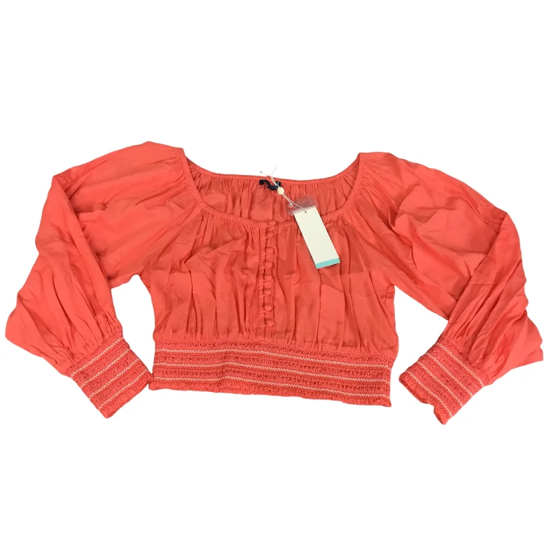 Top Long Sleeve By Shore In Orange, Size: M Casual Men's Japanese 