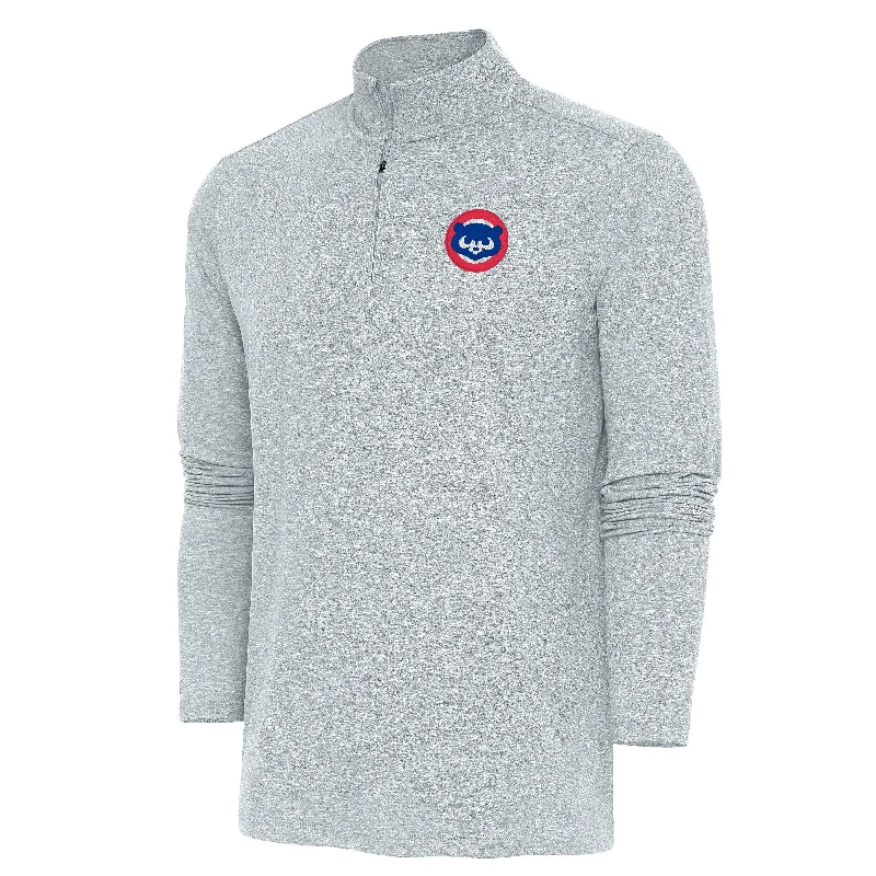 Chicago Cubs 1984 Hunk Grey 1/4-Zip Pullover Sweatshirt Sleek Men's Metallic