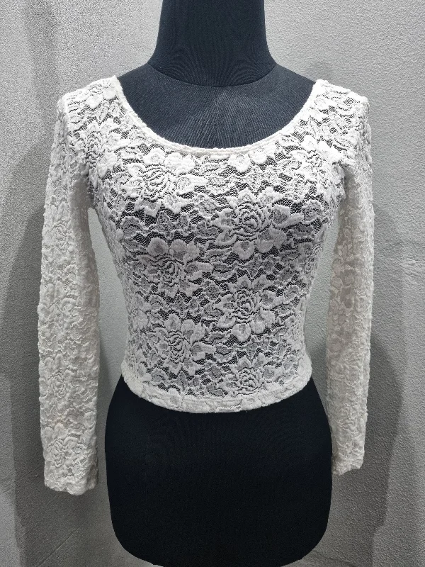 H&M Long Sleeve Lace Crop Top (Small) Practical Men's Multi