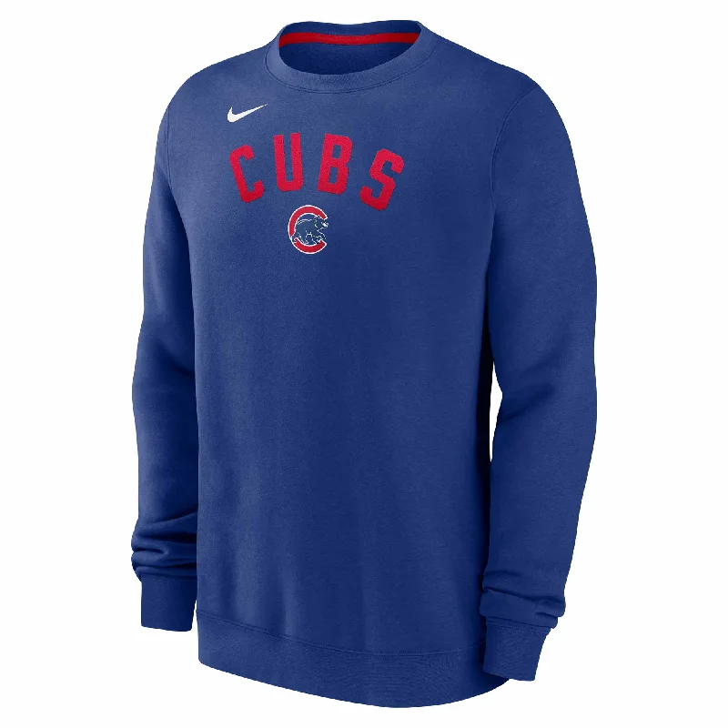 Chicago Cubs Nike Classic Twill Crew Sweatshirt Royal Cozy Men's Winter