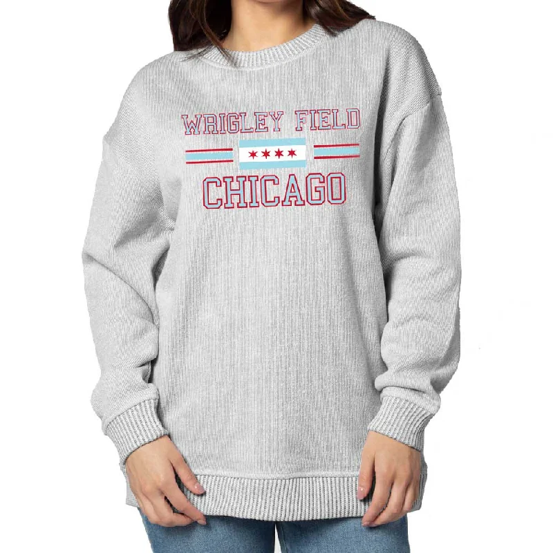 Wrigley Field Chicago Women's Warm Up Crew Sweatshirt Elegant Men's Formal 