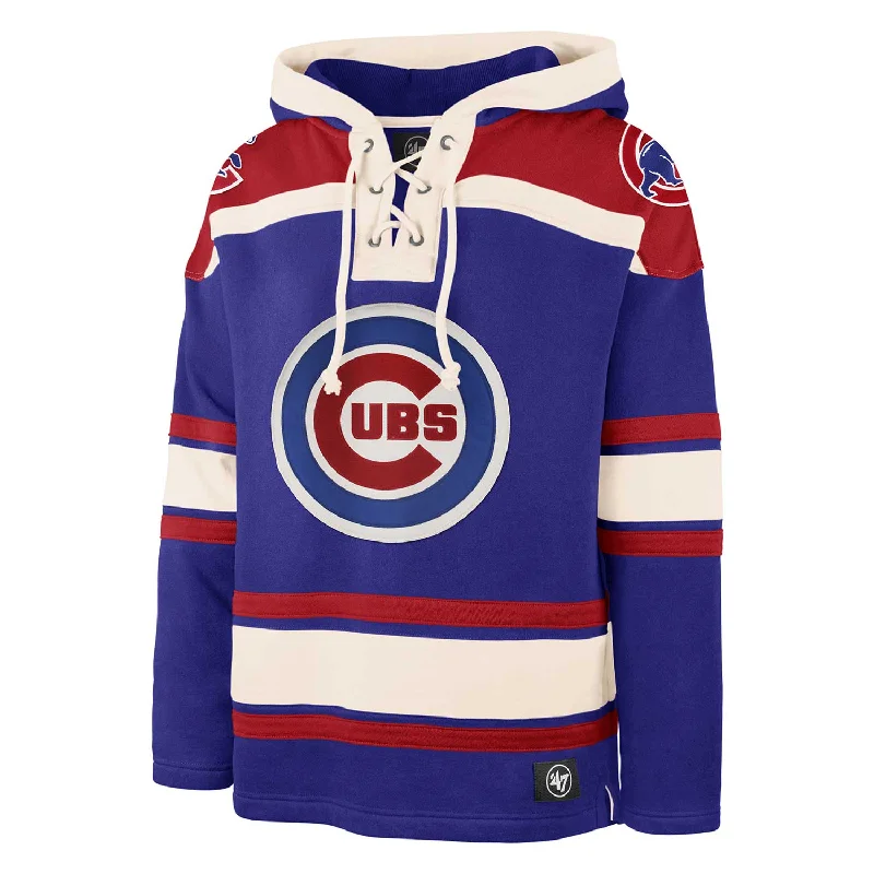 Chicago Cubs Royal Bullseye Lacer Hooded Sweatshirt Streetwear Style