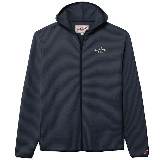 Men's Avalon Summit Full Zip w/Hood - Washed Dark Navy Cool Men's Distressed