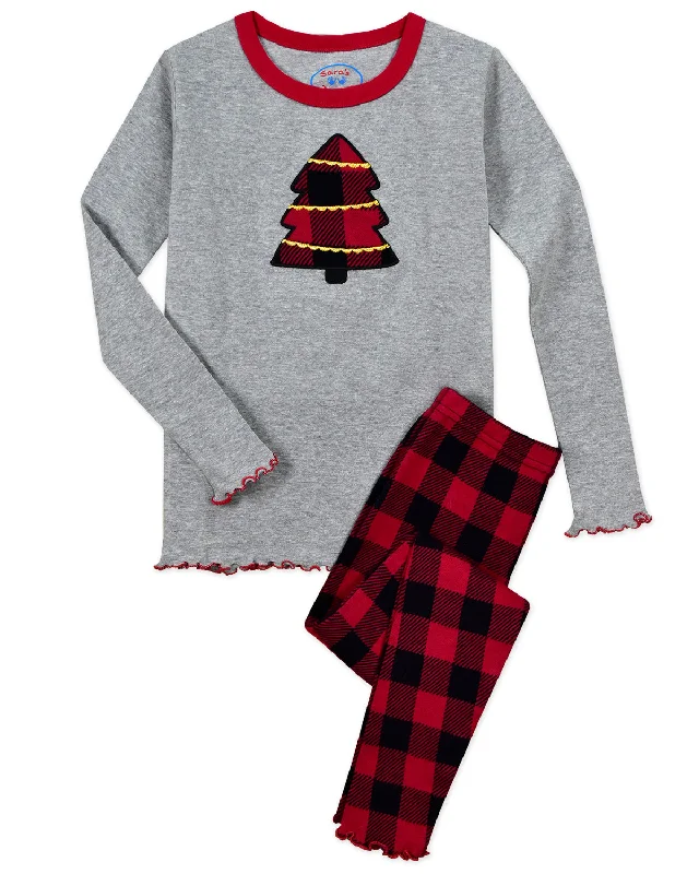 Rustic Plaid Tree Girls Pajamas Cozy Men's Winter