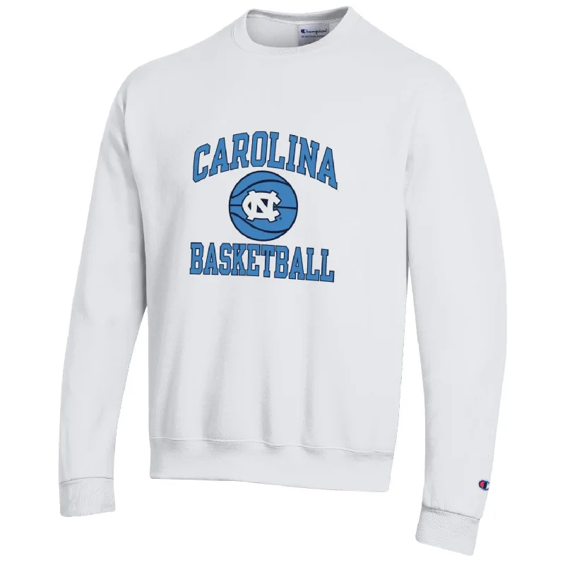 Vintage White Champion Carolina Basketball Crewneck Cclassic Men's Tweed