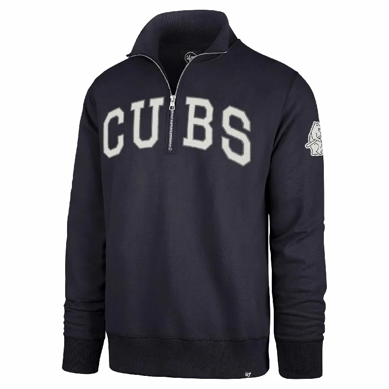 Chicago Cubs Navy 1914 Bear Striker Quarter Zip Relaxed Men's Australian 