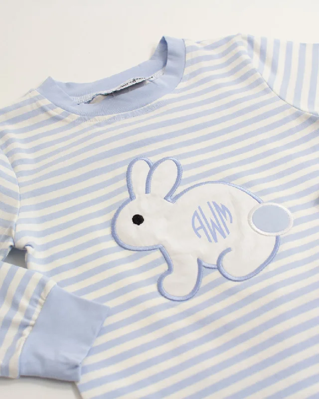 Bunny Applique Blue Striped Loungewear Dynamic Men's High