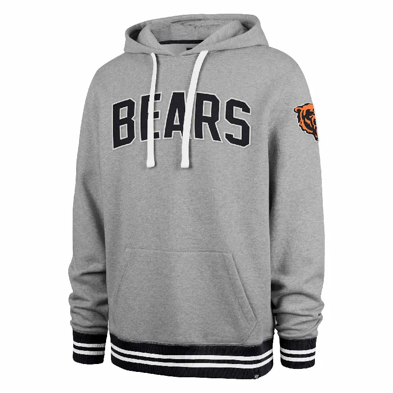 Chicago Bears 47 Brand Grey Eastport Hooded Sweatshirt Trendy Men's Scandinavian