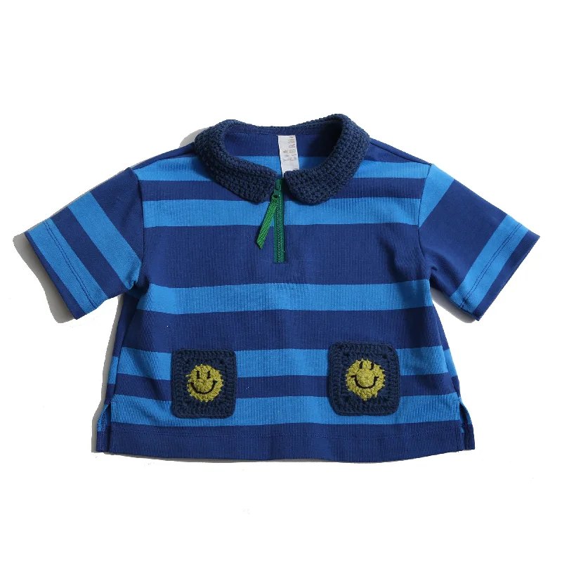 JTP62S-NIKOS SMILEY POCKET POLO-Aegean Mix Casual Men's Japanese 