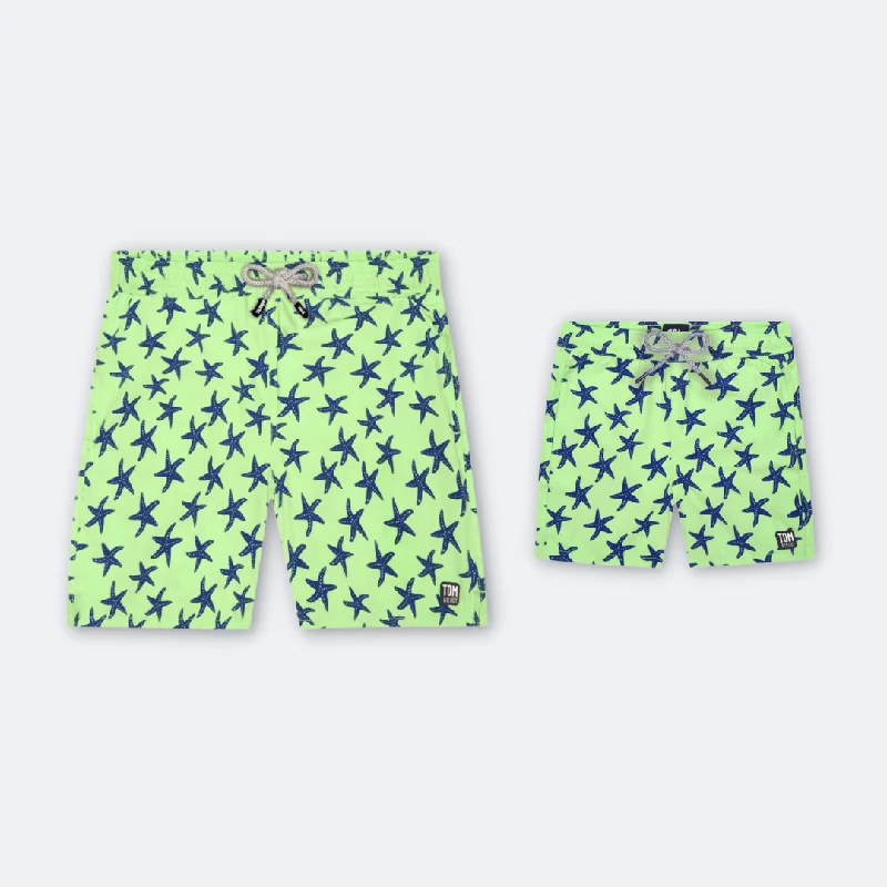 Fresh Green & Blue Starfish Set Dapper Men's 1920S