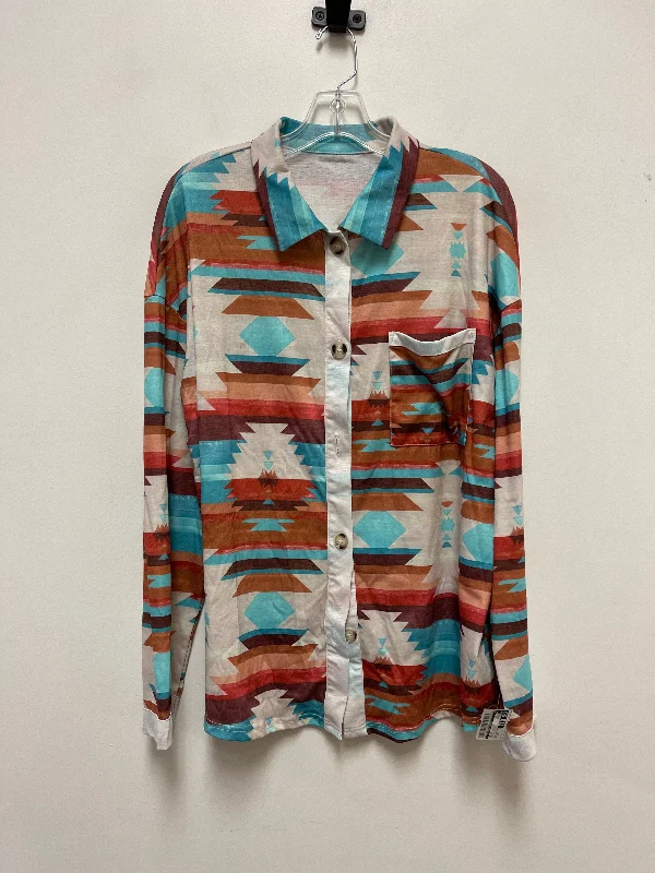 Top Long Sleeve By Clothes Mentor In Multi-colored, Size: Xl Laid