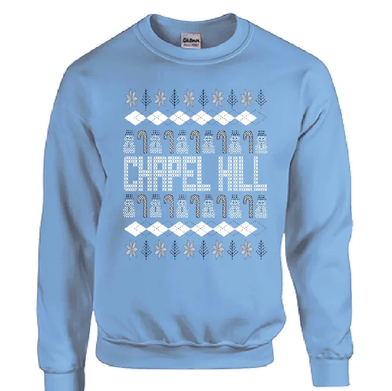 Chapel Hill North Carolina Ugly Christmas Crewneck Sweatshirt by Shrunken Head Beach