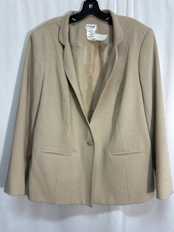 Blazer By Liz Baker In Beige, Size: 2x Tailored