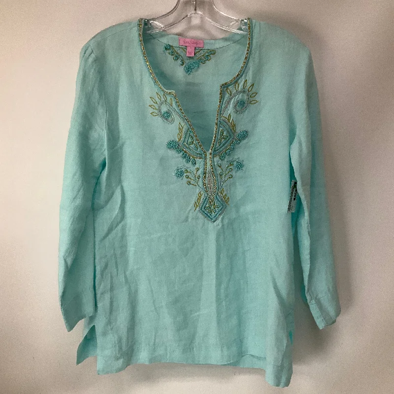 Top Long Sleeve By Lilly Pulitzer In Blue, Size: S Elegant Men's Cashmere