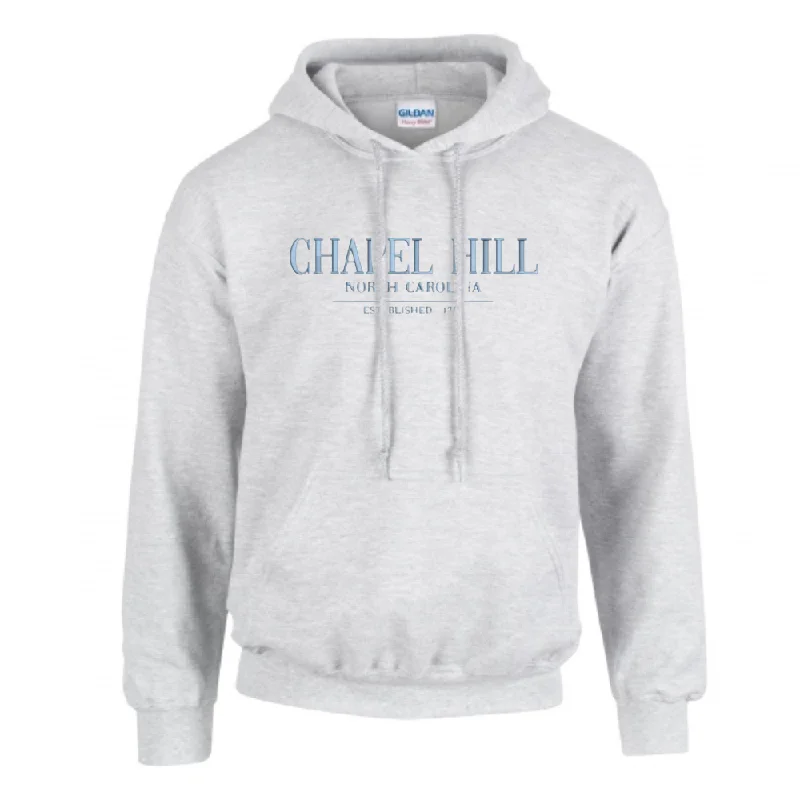 Chapel Hill North Carolina Embroidered Grey Chill Hoodie Practical Men's Multi