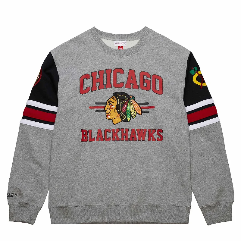 Chicago Blackhawks Mitchell & Ness All Over 4.0 Crewneck Sweatshirt Trendy Men's Oversized