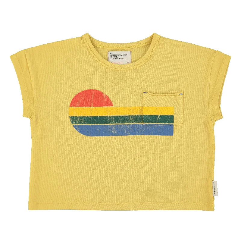 SS25.JRS2514C-yellow w/ multicolor wave print Monochromatic All