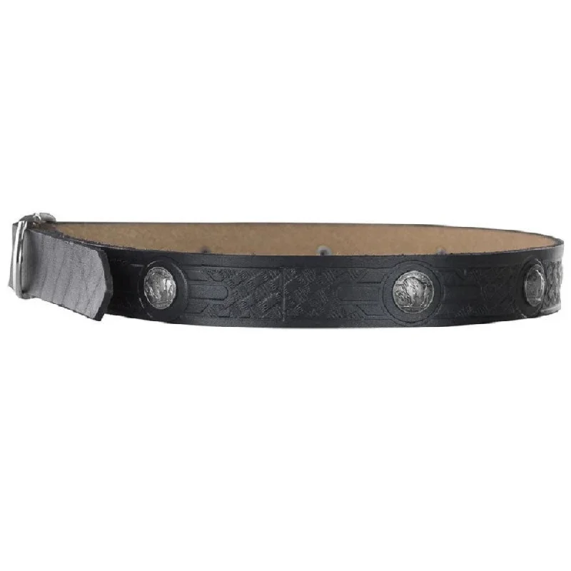 Buffalo Medallion Belt Black Cclassic Men's Tweed