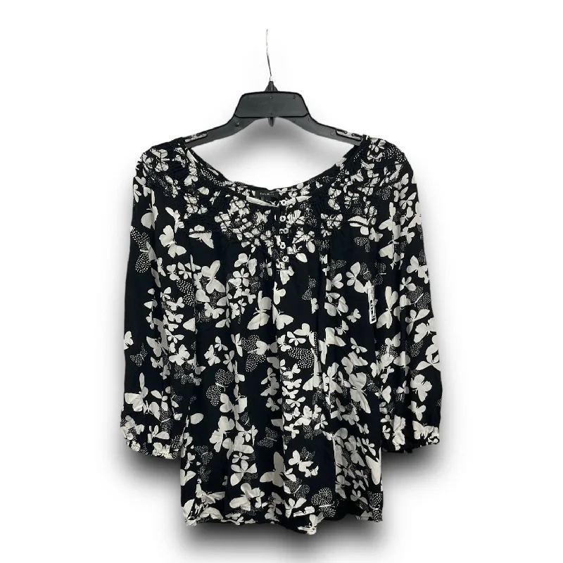 Top 3/4 Sleeve By Talbots In Floral Print, Size: S Adventure