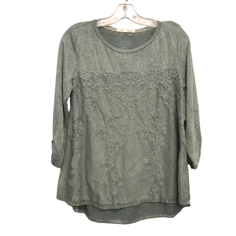 Top 3/4 Sleeve By Rewind In Green, Size: M Streetwear Style