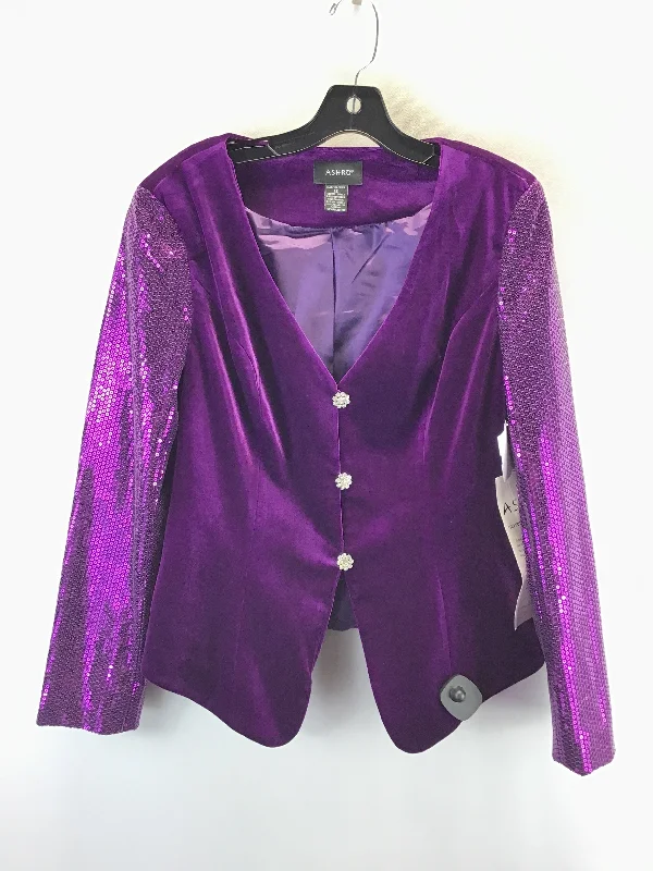 Blazer By Clothes Mentor In Purple, Size: L Streetwear Style